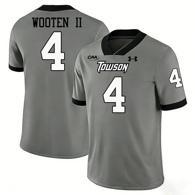 Towson Tigers #4 Al Wooten II College Football Jerseys,Uniforms-Grey